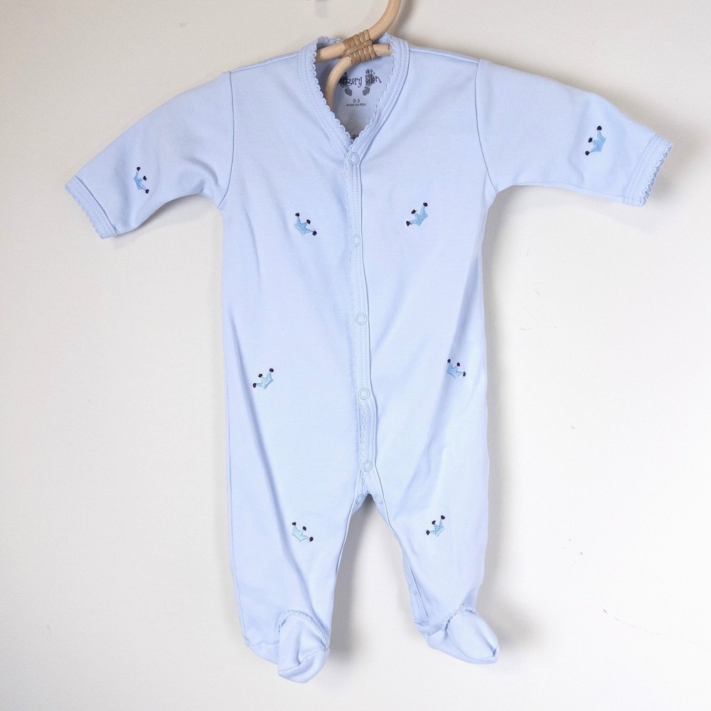 Margery Ellen Crown Pima Cotton Footie Sleeper Baby‎ 0-3 Months Blue